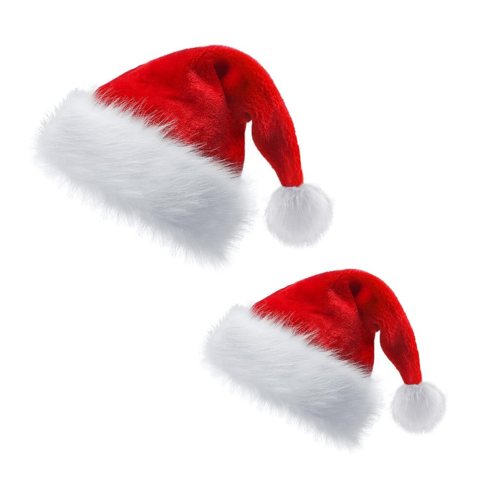 3378 Santa Hat for Adult Bundle with Kids Christmas hat for 3-10 Years Old